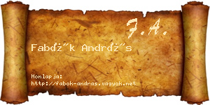 Fabók András névjegykártya
